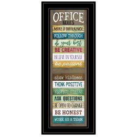 "Office Rules" By Marla Rae, Ready to Hang Framed Print, Black Frame