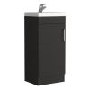 Madrid Bathroom Vanity Sink, Metal Handle, Single Door Cabinet -Black