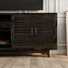 Bridgevine Home Avondale 83 Inch Electric Fireplace TV Console, for TVs up to 95 inches, Charcoal-Brown Finish