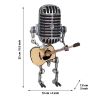 1PC Creative Glow Model Ornaments Retro Decorations Robot Microphone for playing guitar Desk lamp Home Decor Crafts