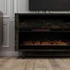 Bridgevine Home Avondale 83 Inch Electric Fireplace TV Console, for TVs up to 95 inches, Charcoal-Brown Finish