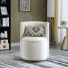 360¬∞ Swivel Accent Chair with Storage Function, Velvet Curved Chair with Gold Metal Base for Living Room, Nursery, Bedroom [Video]