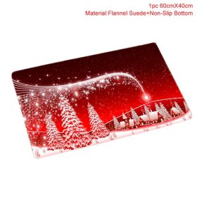 Merry Christmas Bathroom Curtain Santa Claus Toilet Seat Christmas Decorations (Option: Snow carpet)