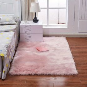 1pc Fluffy Imitation Wool Area Rug, Suede Fleece Bottom Long Imitation Wool Rug, Acrylic 80% Polyester 20%, 2.36inch Long Wool, Living Room Bedroom Ru (Color: pink, size: 35.43*59.06inch)